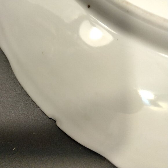 Antique Weimar Floral Porcelain Plate Germany Pink Irises Gold Scalloped 12 Inc - Picture 9 of 9